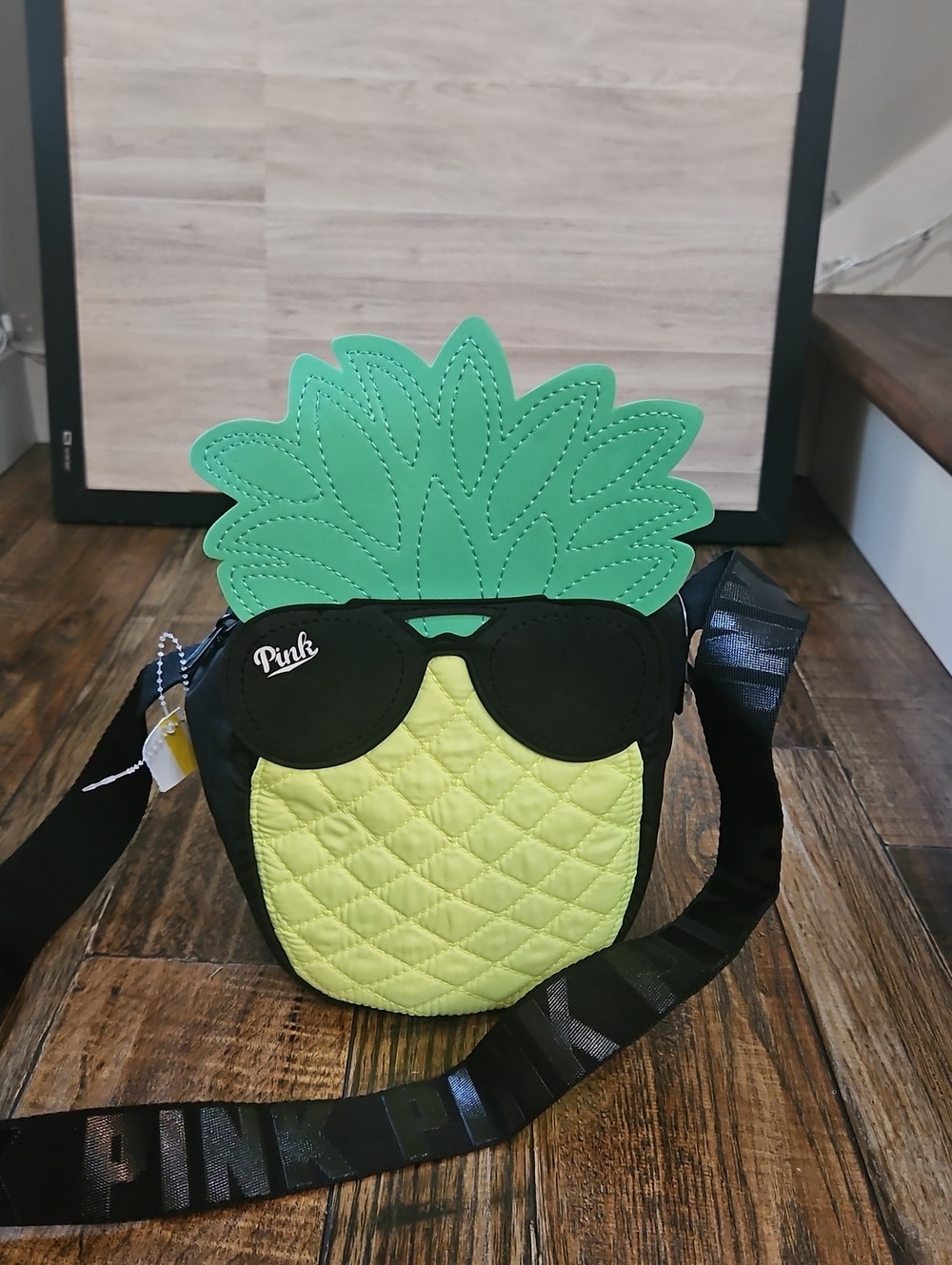 PINK Victoria's Secret Pineapple Cooler Bag in Green, Black & Yellow New